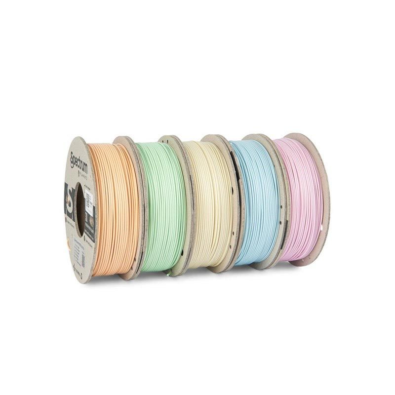 PLA-filamentsett, 5 pastellfarger, 1,75mm, 1,25kg