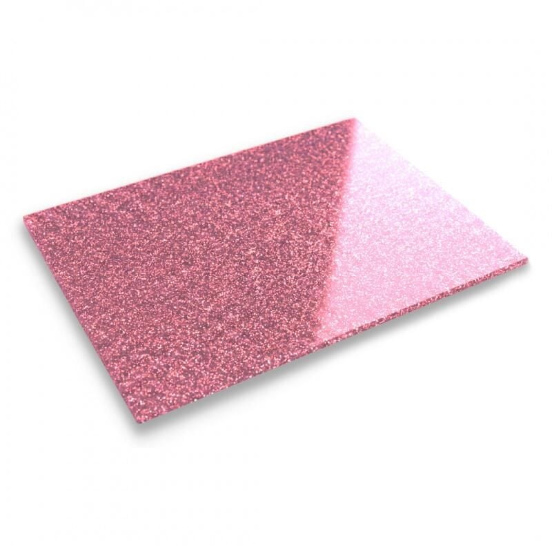 PMMA akrylplate glitter rosa – 3mm, 400×600mm