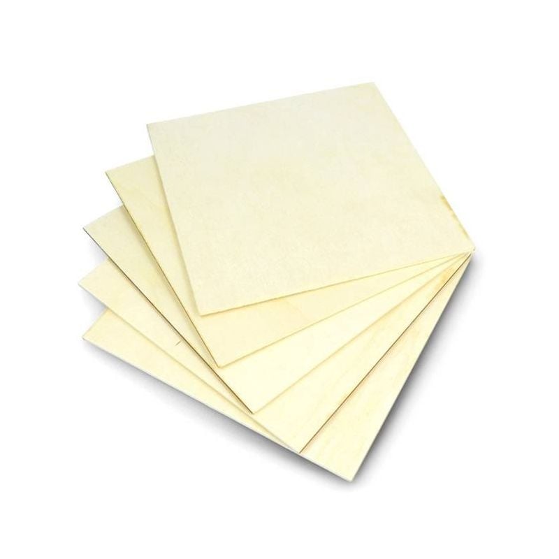 Poplerfinér 3mm 200x200mm – sett med 5 plater