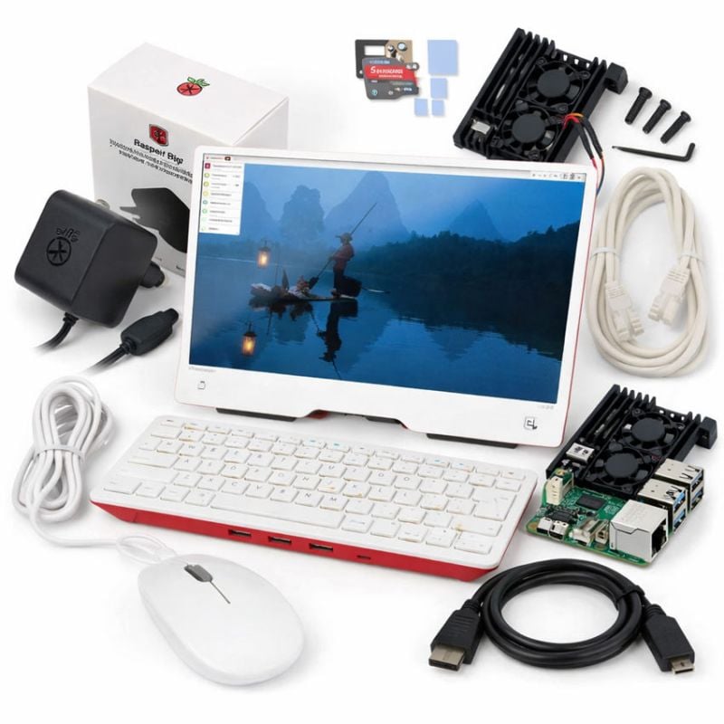 Raspberry Pi 5 komplett sett 8GB med 15,6" IPS-skjerm, tastatur og mus
