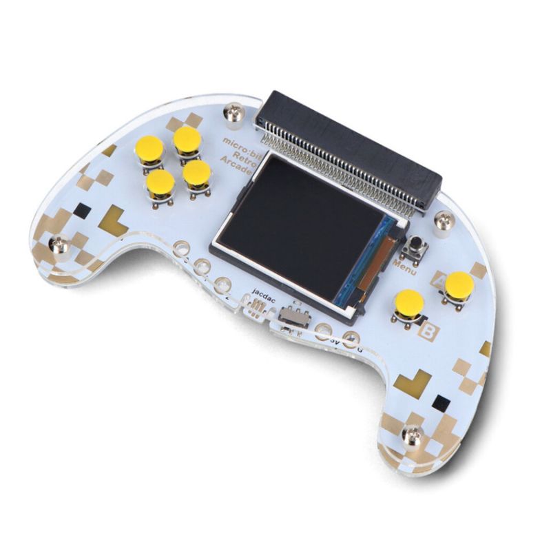 Retro spillkonsoll for micro:bit med TFT-skjerm og fargede spillknapper