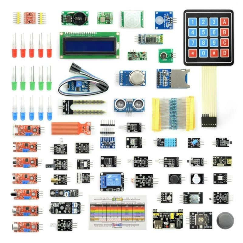Sensor- og modulsett, 65 deler, bred kompatibilitet