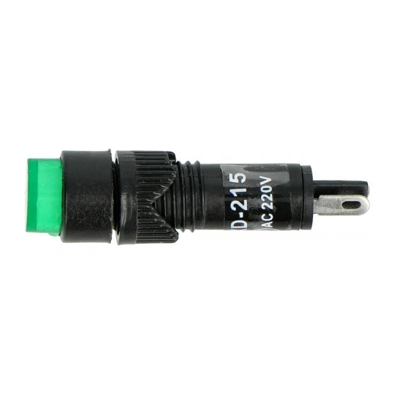 LED indicator 230V AC - 8mm - green