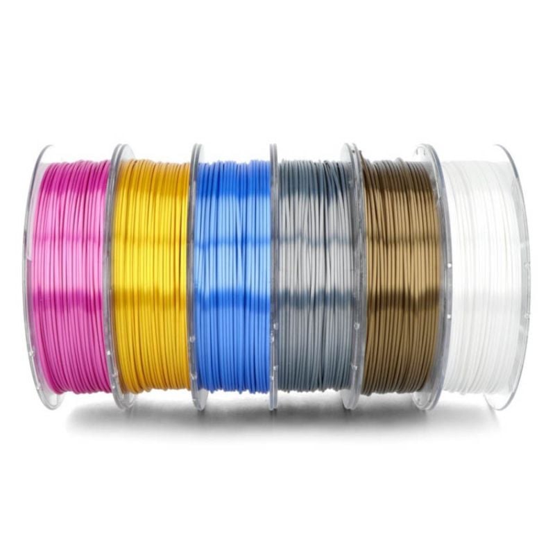 Silke filament startpakke PLA 1,75 mm - sett med 6x0,33 kg