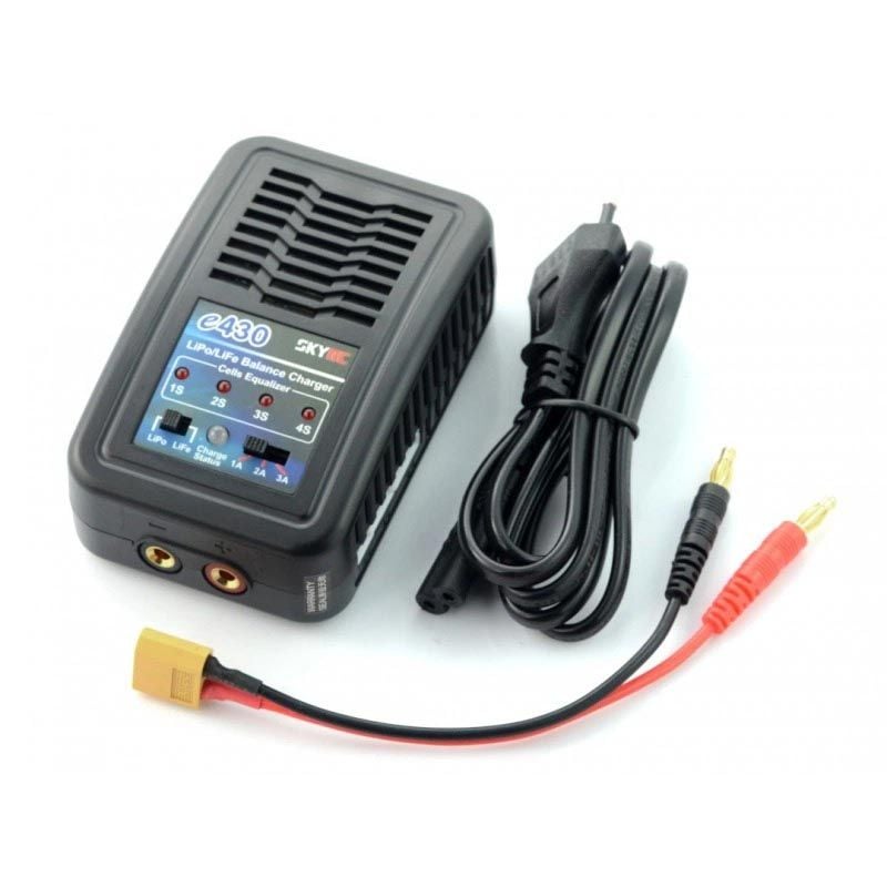 Lader LiPo / LiFe (2-4s), SkyRC e430 med balansering