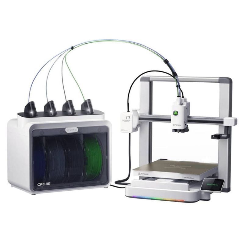 SparkX i7 3D-printer med CFS Lite-enhet og fire synlige filamentinnganger