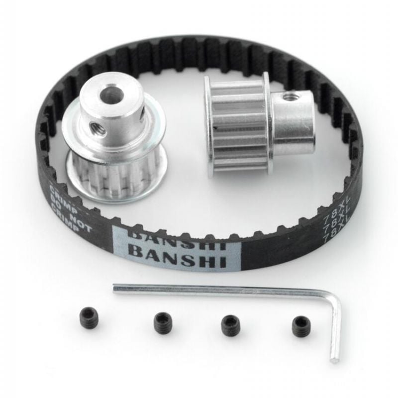 Toothed Belt 10x198mm + Gear 12T - 5mm - 2pcs.