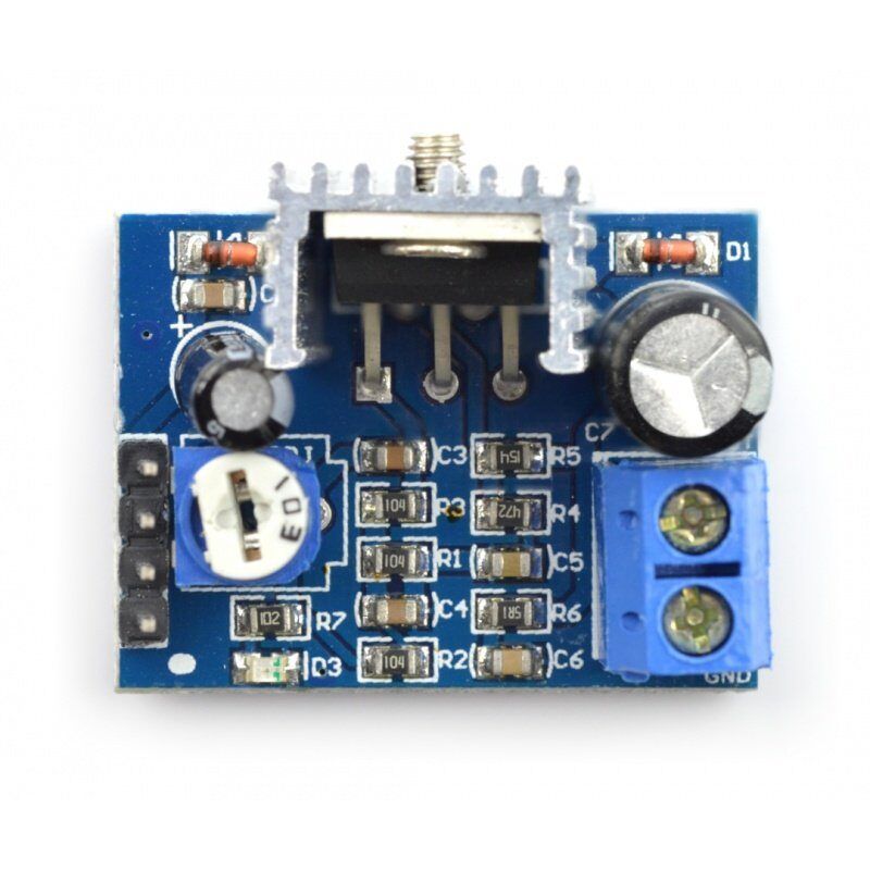 Audioforsterker mono 14W, 6-12V, med volumkontroll, TDA2030