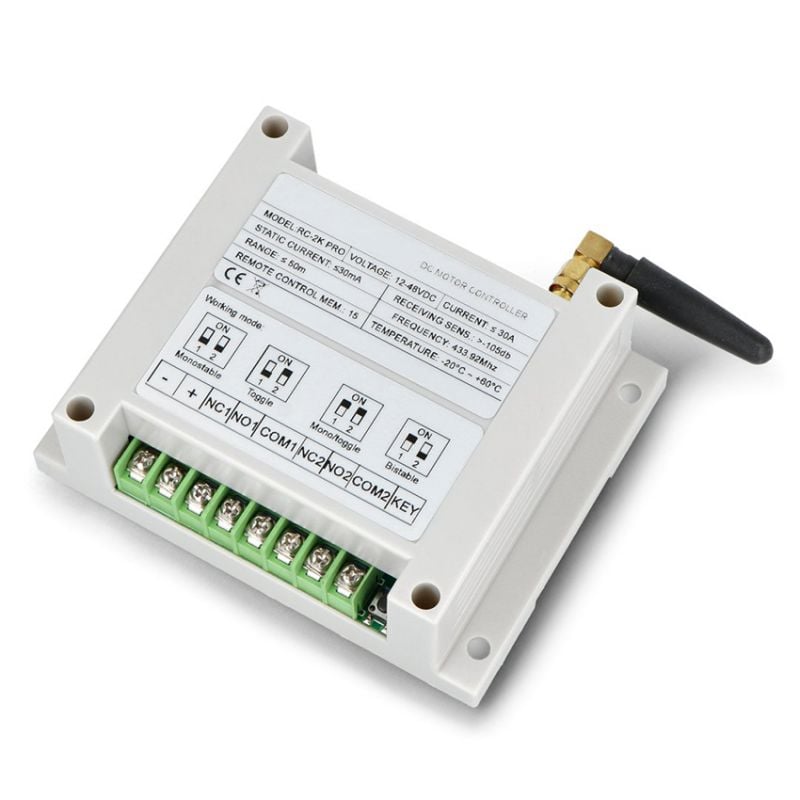 Trådløs 2-kanals kontroller for elektriske aktuatorer og motorer