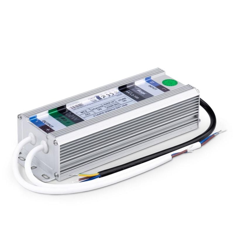 Krafig strømforsyning 12V / 8.3A / 100W - vanntett IP67