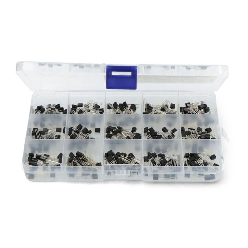 Transistorsett NPN og PNP TO-92, 300 transistorer med organiser