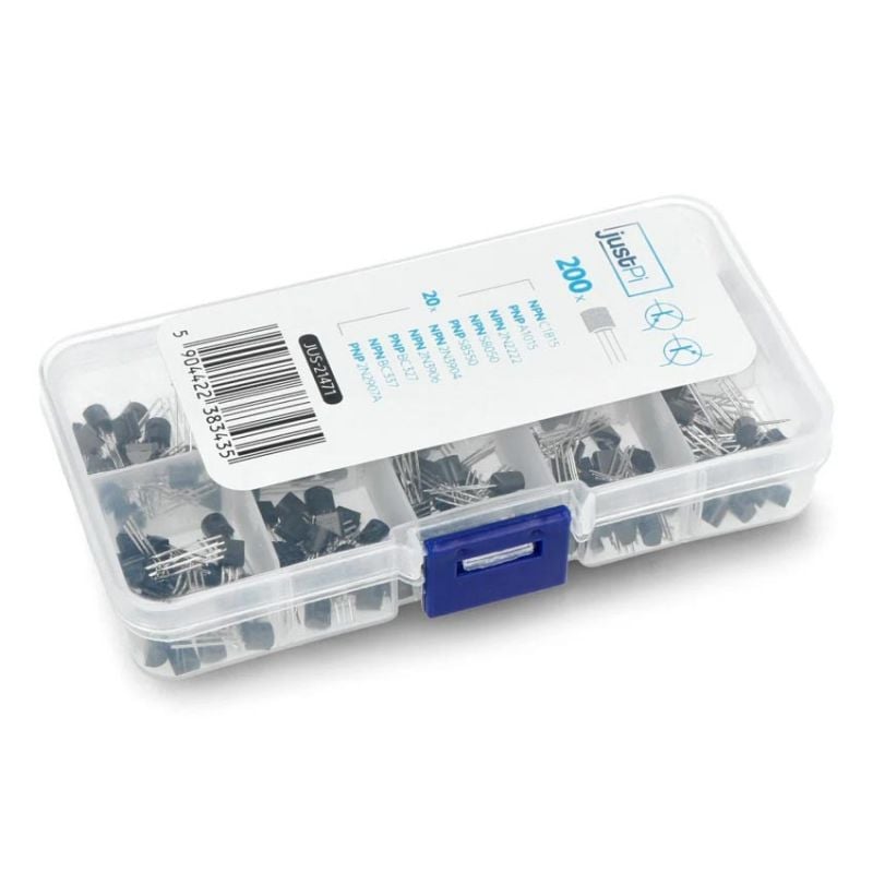 Transistorsett med 200 stk NPN og PNP TO-92 transistorer, 10 typer
