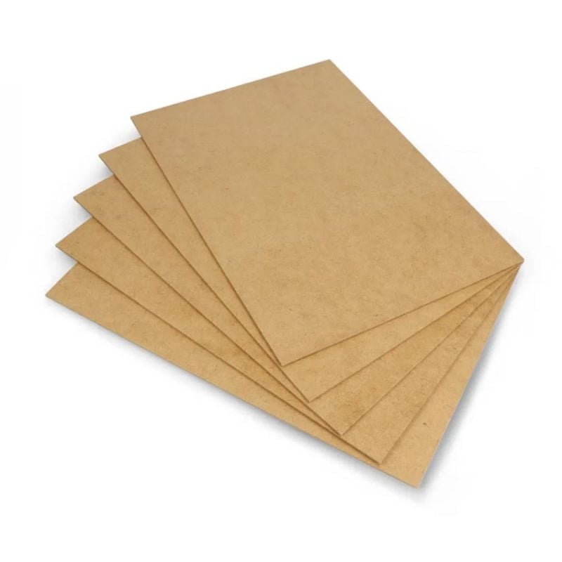 Ubehandlet trefiberplate 2 mm 210×297 mm – 5 stk