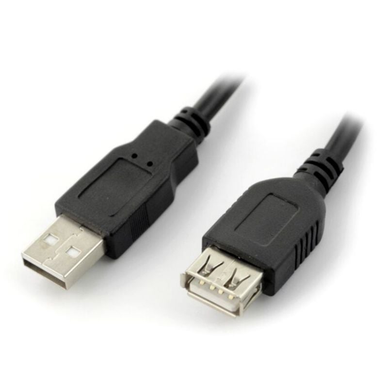 USB-forlengelseskabel A-A, 1,8 m, svart