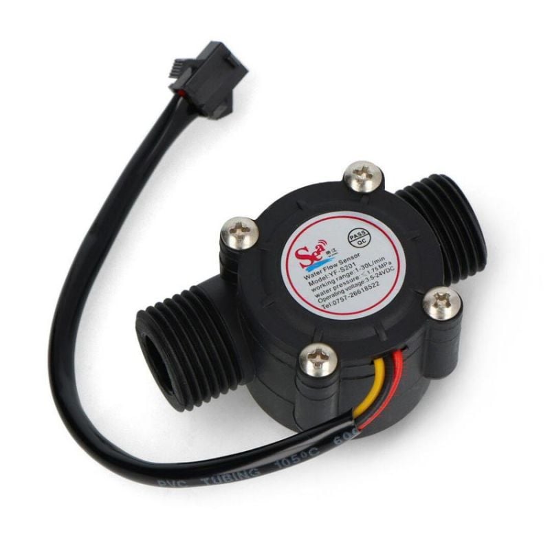 Væskestrømningssensor 3/4”, digital flowmåler for væske (1-30L/min)