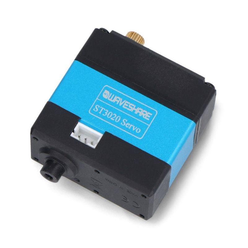 Waveshare ST3020-servo med synlig UART-kontakt og tannhjulsaksel