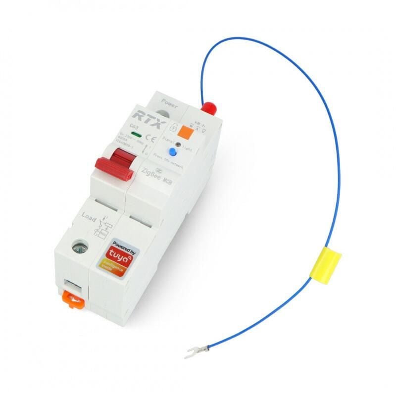 Tuya regulerbar ZigBee-bryter med energimåler, 2A–63A, DIN-skinne