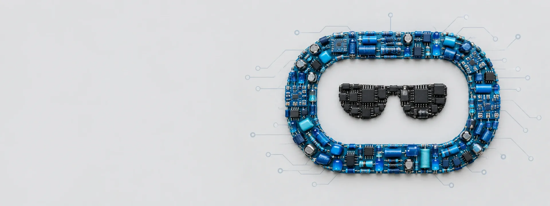 Mr Smart-logoen laget av elektroniske komponenter