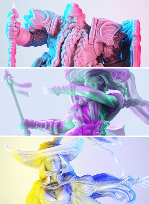 resin 3d-printet figur