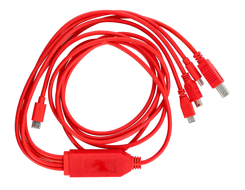 Kontakt 2: USB-B, miniUSB, microUSB og USB-C Multifunksjonell 4-i-1-kabel fra SparkFun