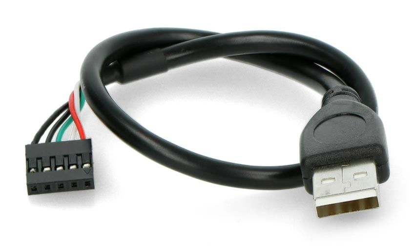 Kabel 30 cm med USB-A plugg og 1x5-pin kontakt, 2,54 mm raster goldpin-header