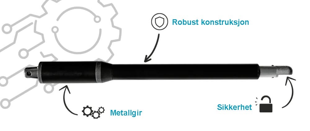aktuatorer med 300mm utvidelse