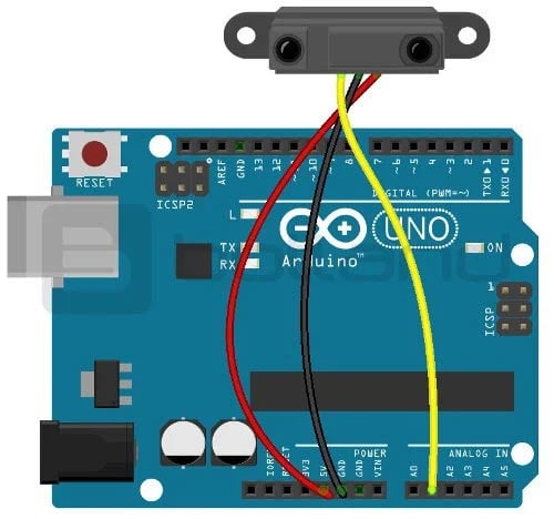 Avstandsmåling med Arduino og Sharp GP2Y0A41SK0F sensor