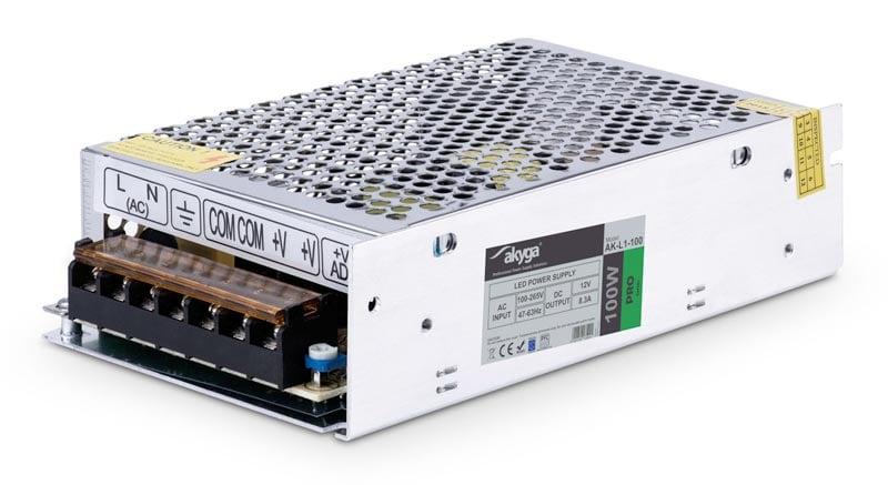 Justerbar str&oslash;mforsyning for LED - 12V 100W trafo