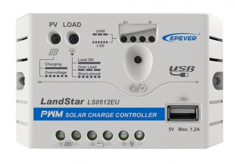 Laderegulator LS0512EU- solcelle ladekontroller PWM