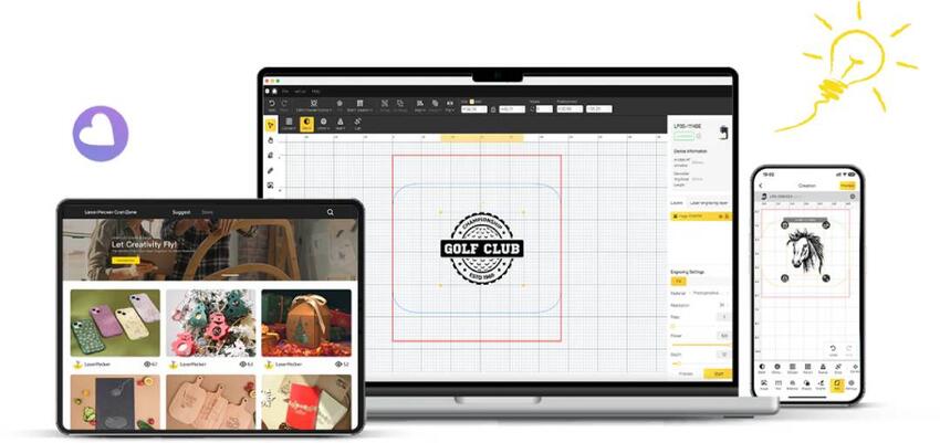 LaserPecker Design Space – programvare og appstyring
