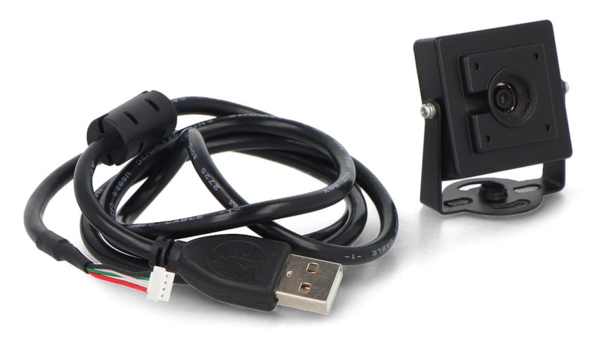 A708 USB-kamera sammen med USB-kabel og tilkoblingskontakt