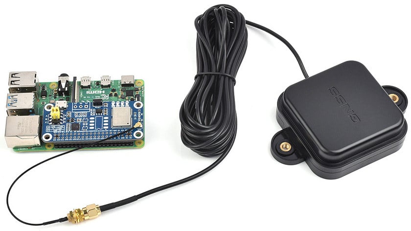 Aktiv flerb&aring;nds-GNSS-antenne med SMA-kabel for integrasjon i navigasjonssystemer