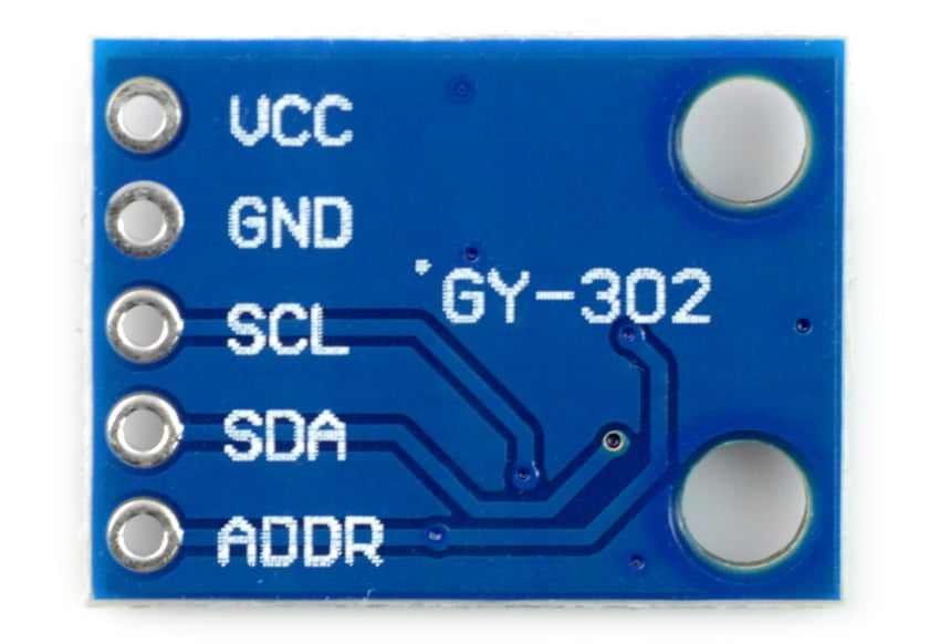 Digital lyssensormodul med VCC-, GND-, SCL-, SDA- og ADD-tilkoblinger