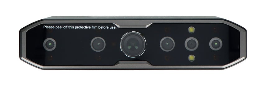 Creality CR-Scan Otter sett forfra med optikk og integrert belysning