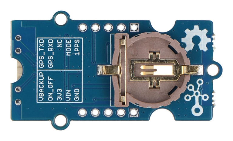 Grove GNSS-modul med CR1220-holder og merkede UART-tilkoblinger
