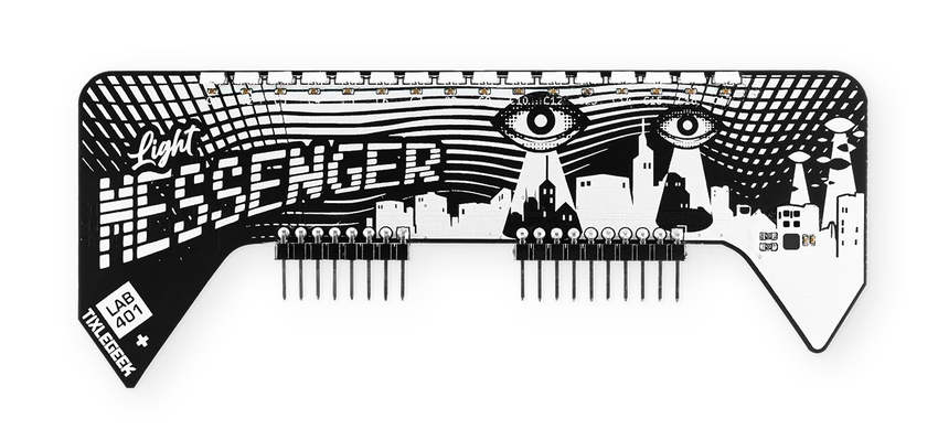 Light Messenger PoV-modul med LED-rad og kontaktpinner