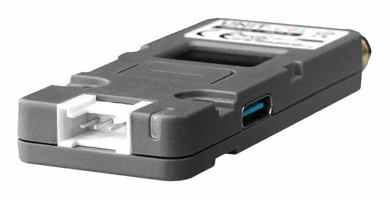 M5Stack Unit C6L LoRa-modul fra siden med USB-C og HY2.0-4P