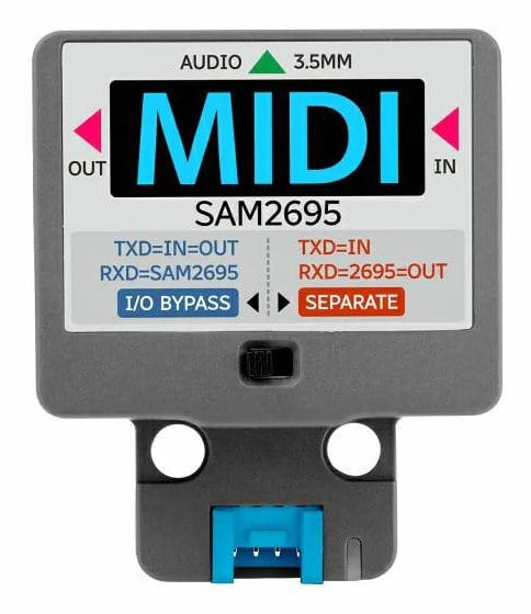 MIDI-modul for lydsyntese med fronttilkoblinger og Grove-kontakt