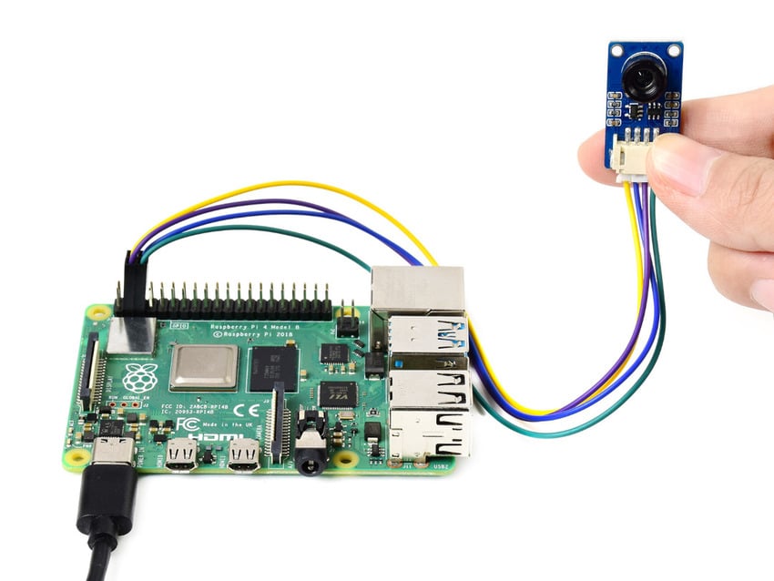 MLX90641-varmekameramodul koblet til et Raspberry Pi-kort