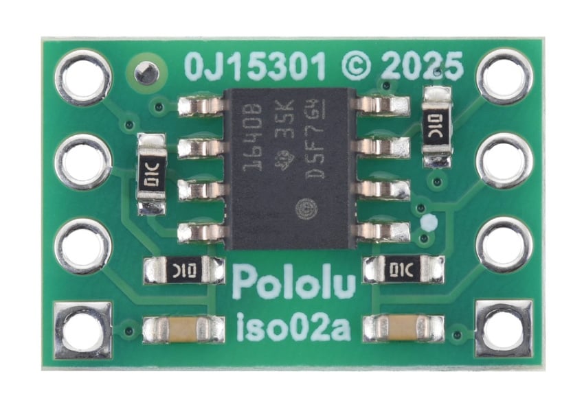 Nærbilde av I2C-isolatorens kretskort med isolatorkrets og komponenter