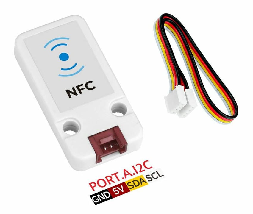 NFC/RFID-modul med flerfarget Grove-kabel og merkede I2C-tilkoblinger