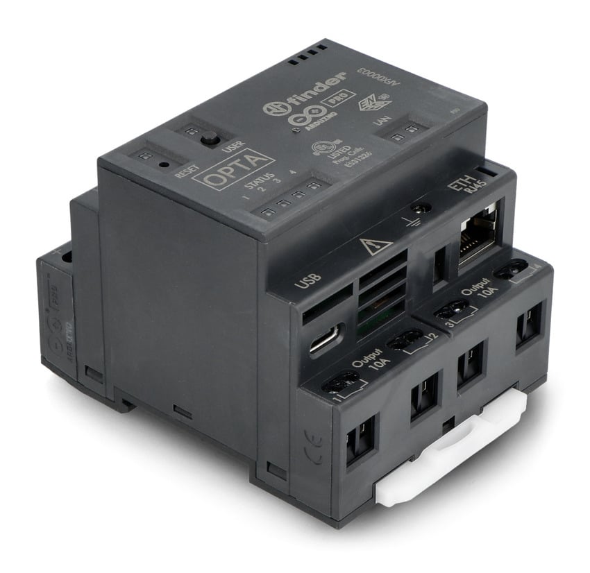 Opta Lite mikro-PLC med Ethernet-port, USB-C og skruterminaler