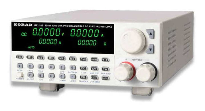 Programmerbar elektronisk DC-last med frontdisplay, tastatur og justeringshjul
