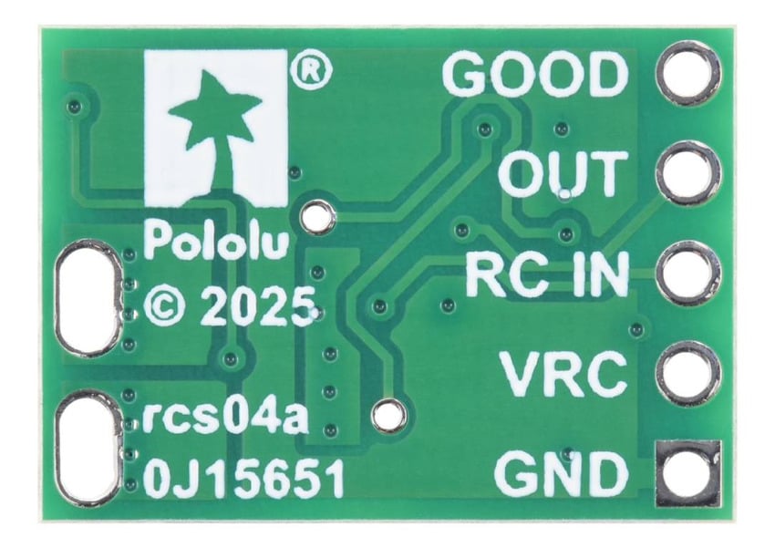 RC-styrt halvlederrel&eacute; med merkede tilkoblinger for signal og status