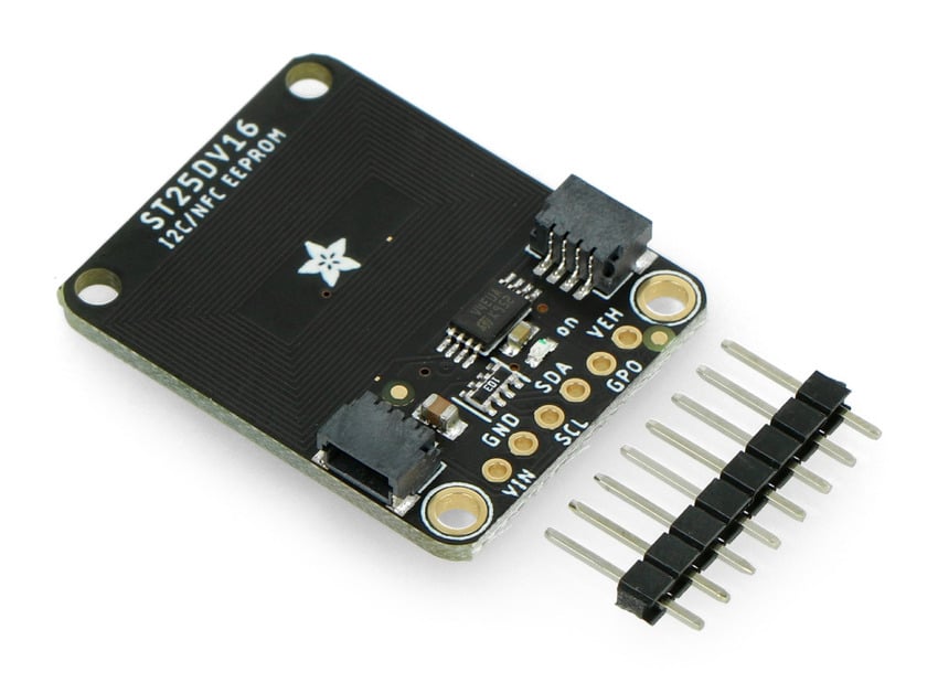 RFID-modul med EEPROM og STEMMA QT/Qwiic-tilkobling sett ovenfra