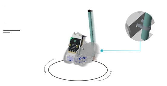 Ring:Bit Car V2 med penn bak for programmerte sirkelbevegelser
