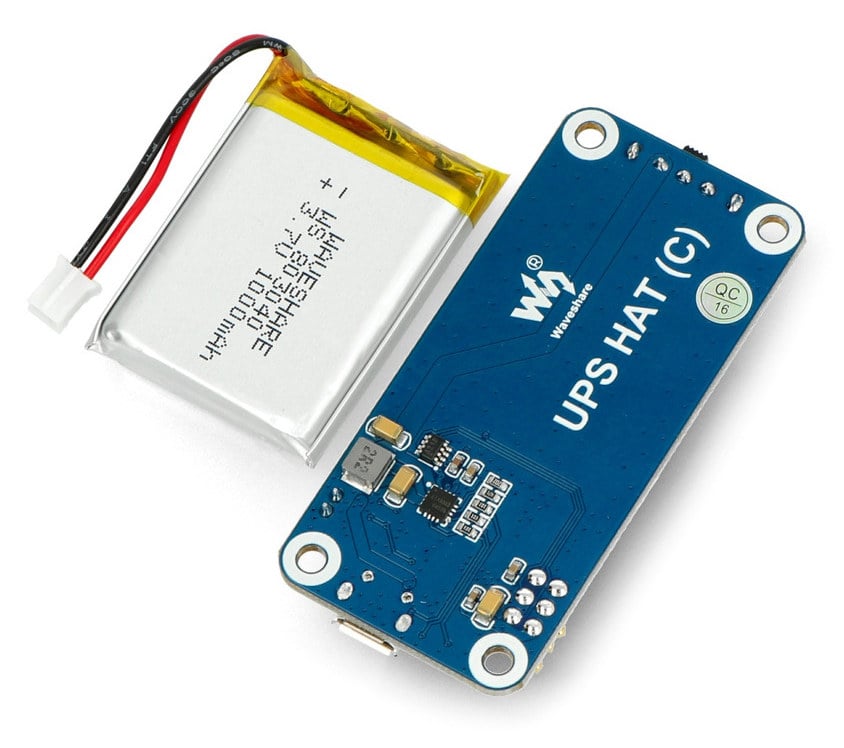 UPS HAT for Raspberry Pi Zero med tilkoblet Li-Pol-batteri