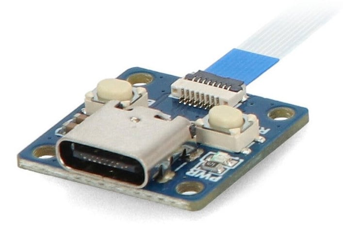USB-C-adapter for RP2350-Tiny med BOOT- og RESET-knapper