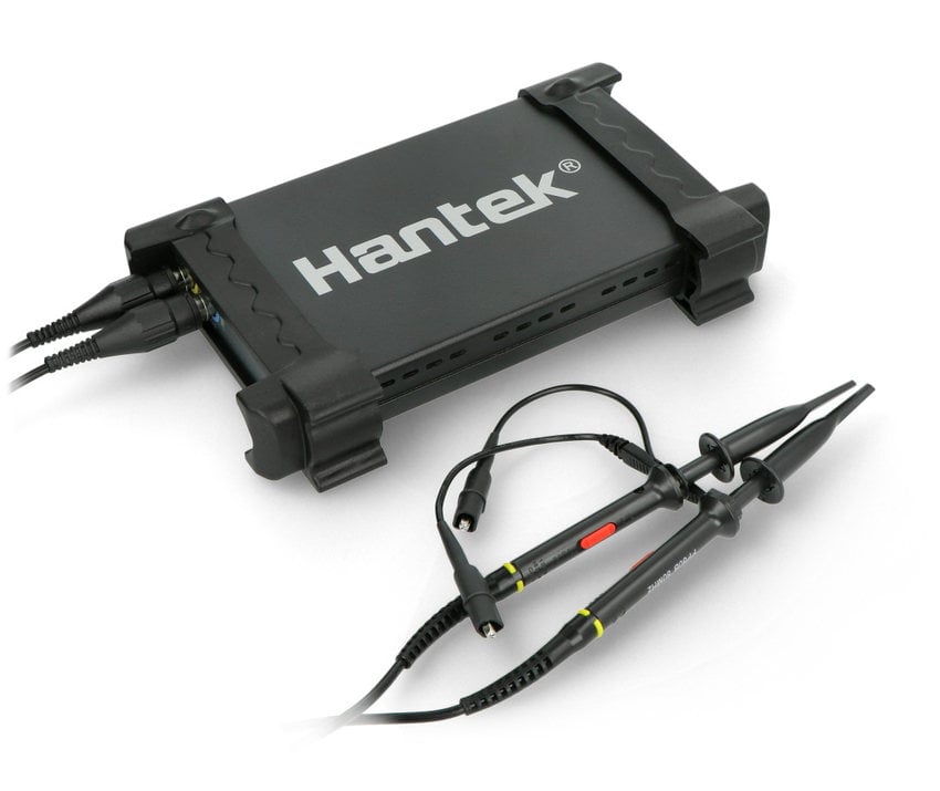USB-oscilloskopet 6022BE med to tilkoblede måleprober