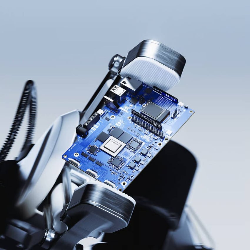 VENTUNO Q Edge AI-plattform montert i en robotkonstruksjon